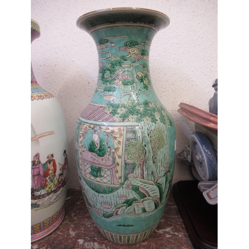 535 - Large late 19th / early 20th Century Chinese baluster form vase, decorated with figures, tree and bu... 