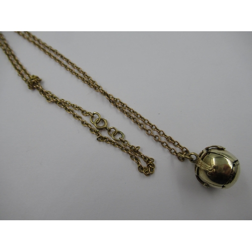 773 - 9ct Gold Masonic ball on chain, gross weight 12.2g