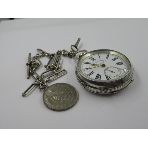 809 - 19th Century silver open faced keywind pocket watch inscribed ' Midland Lever Graves, Sheffield ', s... 