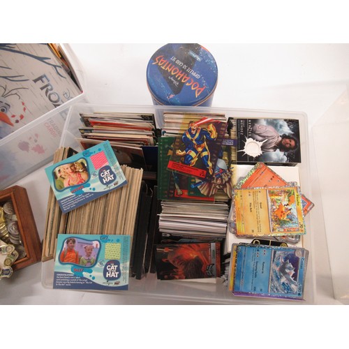 380A - Two boxes of Upper Deck, Frozen and McDonald's Pokemon cards and a quantity of other cards, together... 