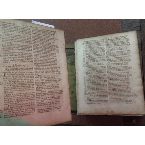 405 - Early book of prayer with brass mounted leather binding, stamped 1700