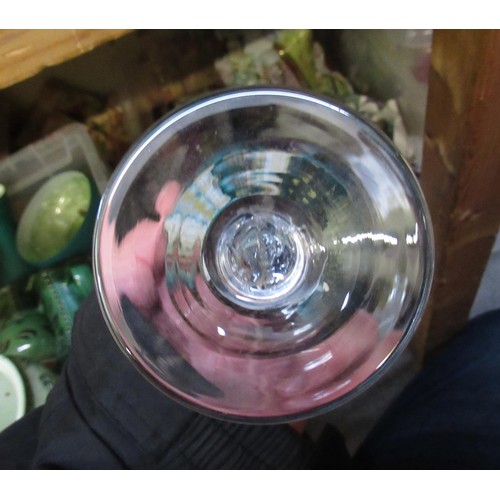 514 - Group of three hand blown glass goblets, together with a quantity of other glassware