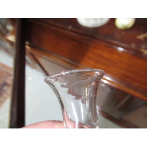 529 - 18th Century etched glass pedestal wine glass with double opaque twist stem, together with a quantit... 