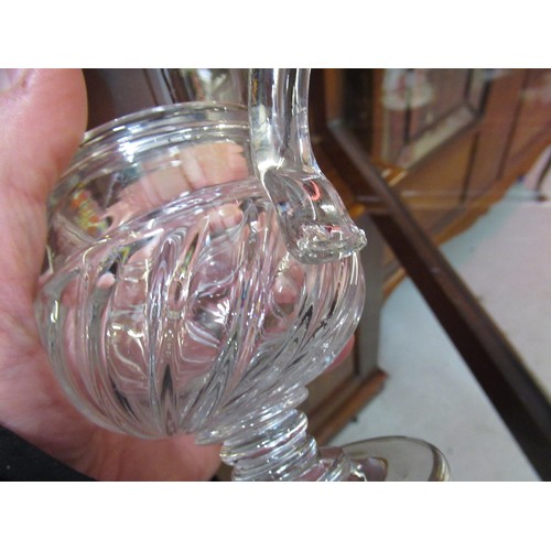 529 - 18th Century etched glass pedestal wine glass with double opaque twist stem, together with a quantit... 