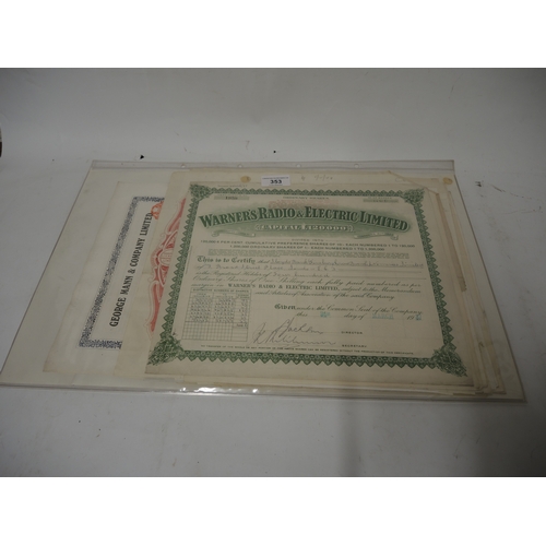 353 - Collection of thirty seven post 1900 British Company share certificates including many well known