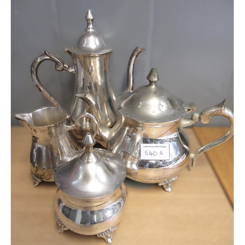 540A - Four piece silver plated tea service