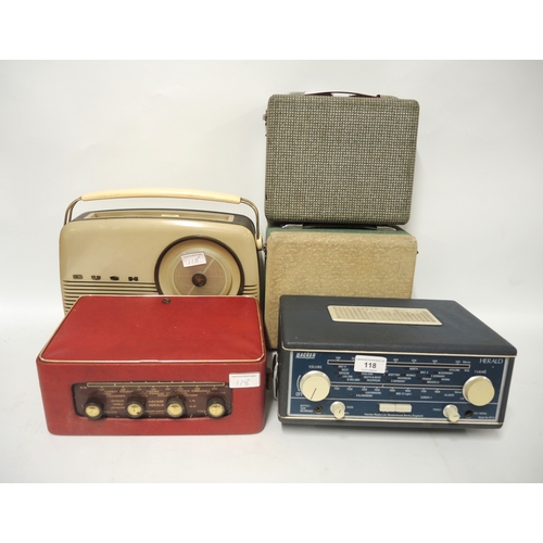 118 - Mid 20th Century Hacker radio, together with another later Hacker radio, a Bush radio and two others