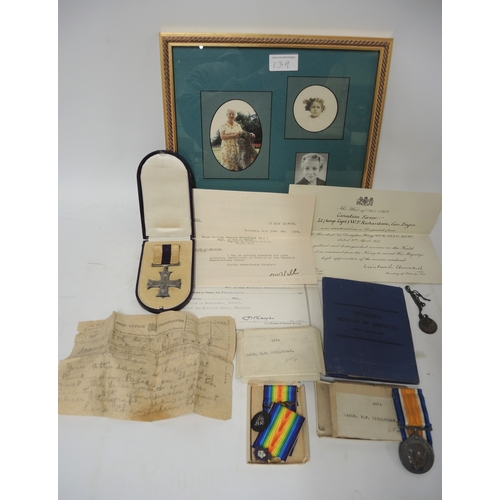 139 - World War I three medal military cross group awarded to Captain, later Major W.F. Richardson, The Se... 