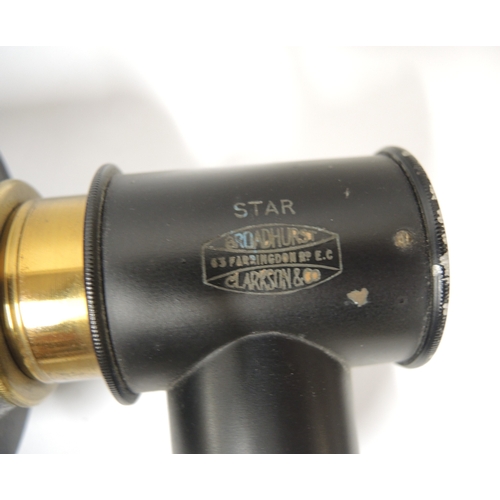 152 - Broadhurst Clarkson and Co. telescope with associated stand, pair of cased Carl Zeiss Jena 8 x 30 bi... 