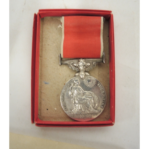 156 - King George V, Meritorious Service medal awarded to James Andrews, in original box, including a lett... 
