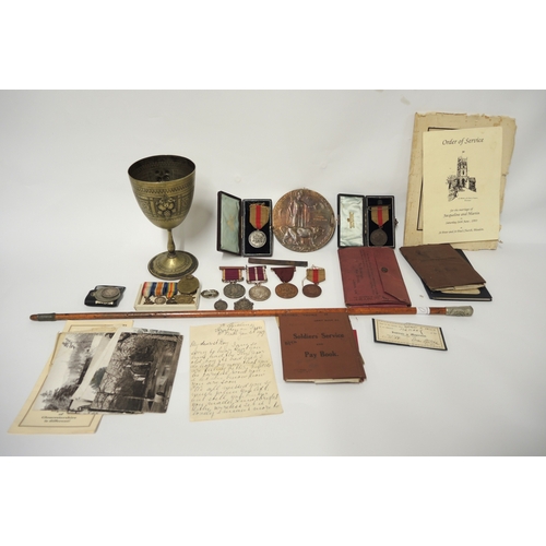 160 - Sergeant E. Young, Gloucestershire Regiment, collection of various World War I medals and miniatures... 