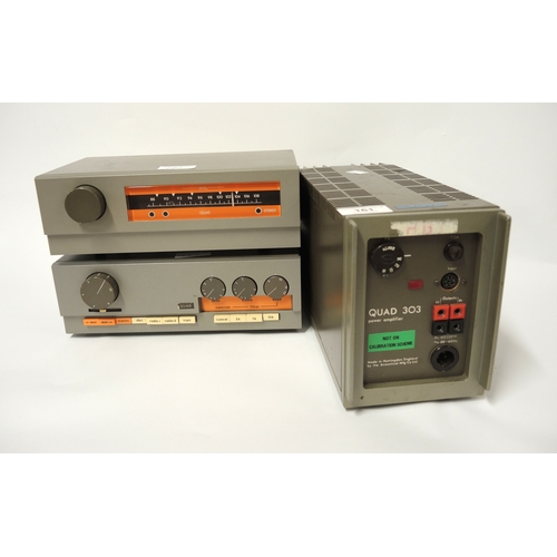 161 - Quad 303 power amplifier, together with an FM3 tuner and Quad 33 controller