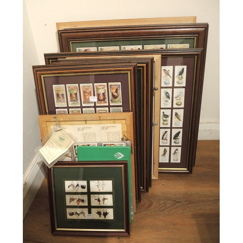 177 - Album containing a collection of various cigarette cards, together with twelve framed sets of variou... 
