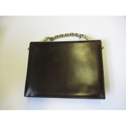 31 - Christian Dior, vintage leather handbag with metal chain link strap