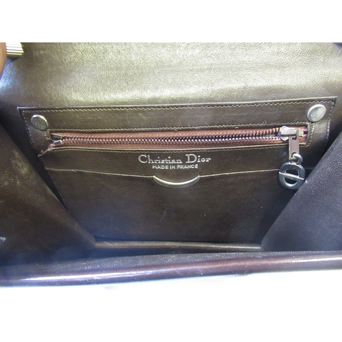 31 - Christian Dior, vintage leather handbag with metal chain link strap