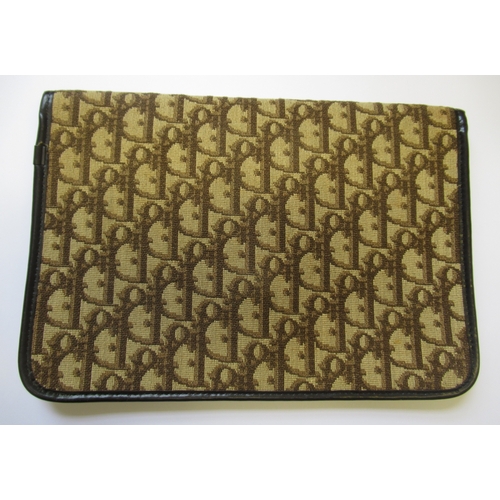 32 - Christian Dior, ' Montaigne ' brown monogram cloth clutch bag, 25.5 x 18.5cm