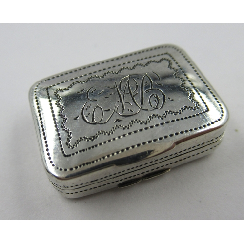 597 - Small George III silver vinaigrette, Birmingham 1807, maker Matthew Linwood