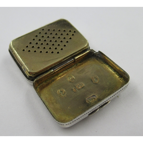 597 - Small George III silver vinaigrette, Birmingham 1807, maker Matthew Linwood