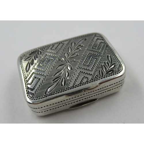 597 - Small George III silver vinaigrette, Birmingham 1807, maker Matthew Linwood