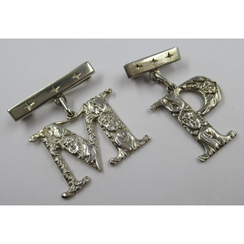 598 - Pair of unusual George IV silver Port and Madeira decanter labels, later mounted as brooches, Birmin... 