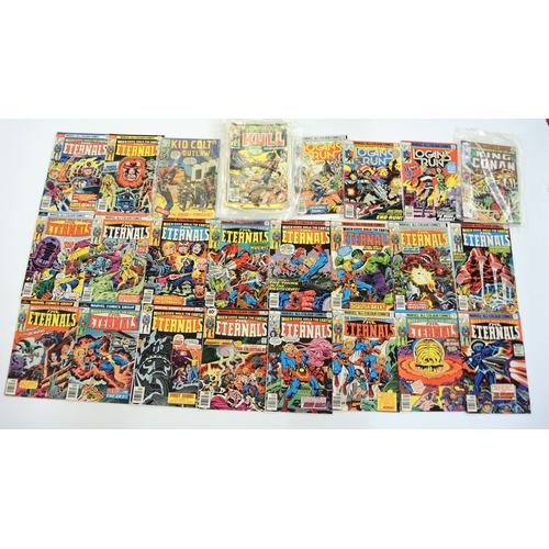 66 - Group of eighteen Marvel The Eternals UK pence and US cents comics, together with four Marvel Age co... 