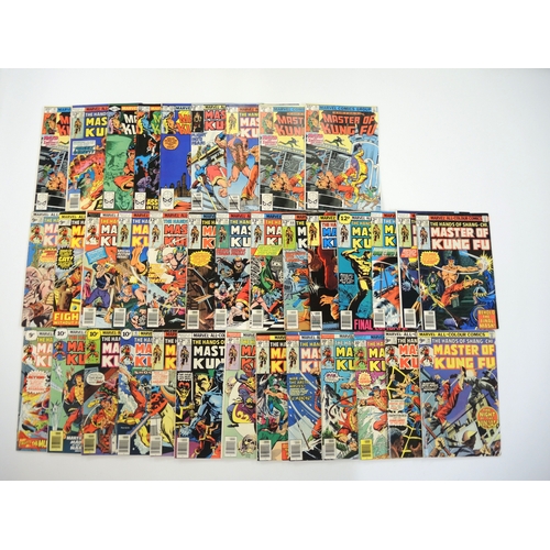 77 - Group of thirty two Marvel Shang-Chi Master of Kung Fu pence comics