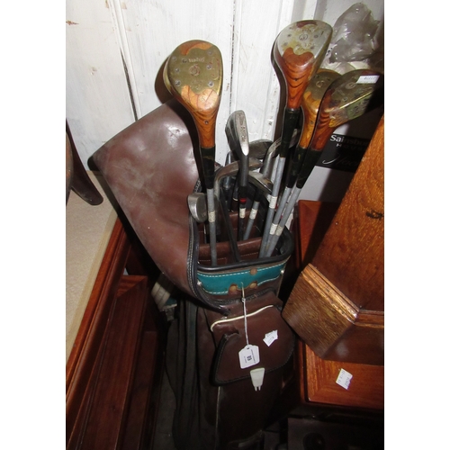 89 - Quantity of Spalding and other golf clubs in bag