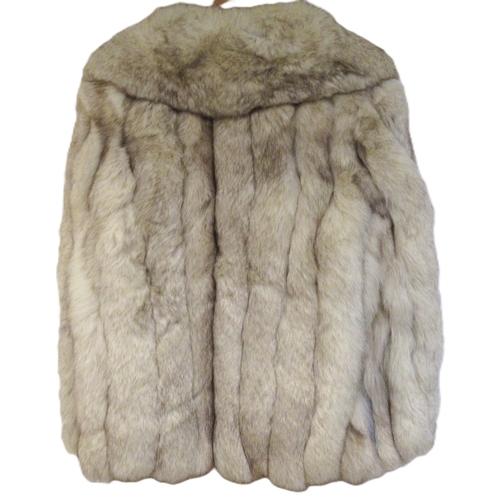 100 - Ladies silver fox fur jacket, size 12