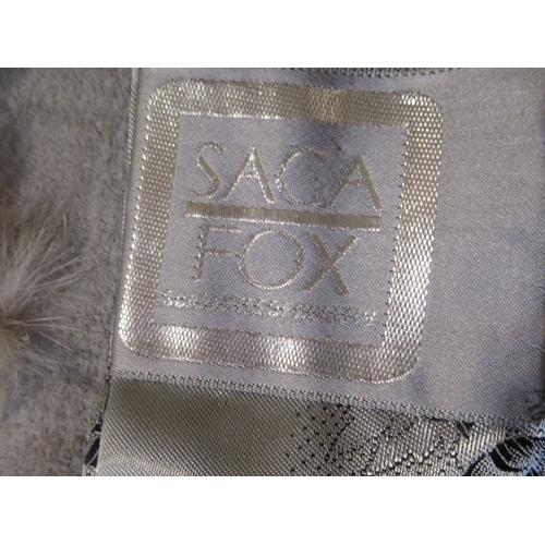 100 - Ladies silver fox fur jacket, size 12