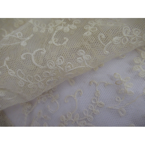 106 - Collection of miscellaneous lace, crochet and other items including a fur cape and various stoles