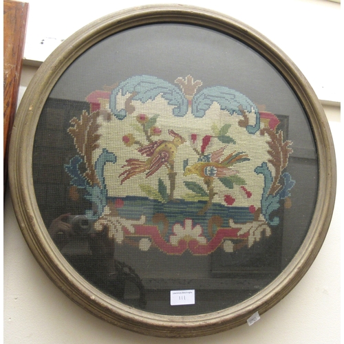 111 - 19th Century needlepoint picture, a Cromwellian ' Siege of Basing House ' with roundheads removing a... 