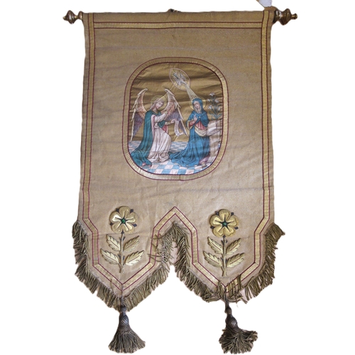 112 - Late 18th / early 19th Century Berlin silkwork picture depicting the story of Moses, 38 x 50cm, unfr... 