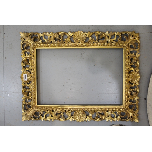 1138 - Antique Florentine design carved giltwood picture frame, rebate 48 x 33cm