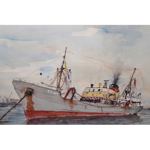 1188 - Unframed ink and watercolour, view of 59th Street and 5th Avenue, New York, indistinctly signed, tog... 