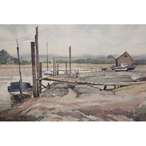 1188 - Unframed ink and watercolour, view of 59th Street and 5th Avenue, New York, indistinctly signed, tog... 