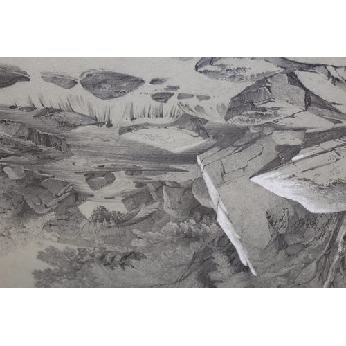 1189 - Folder containing a collection of various 19th Century pencil drawings