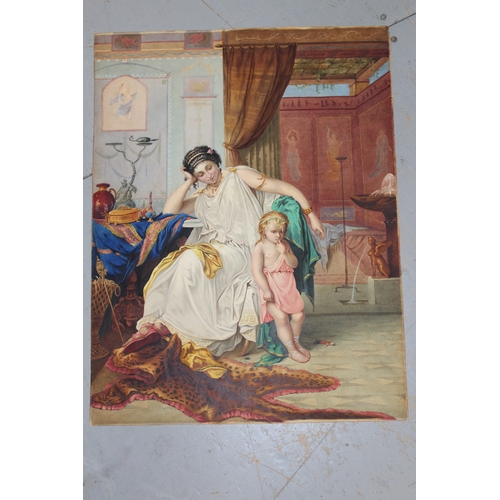 1190 - Rosa Miranda Banks, watercolour ' Roman Lady ', 49 x 37.5cm, unframed, together with a small collect... 