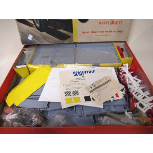185 - Airfix Motor Racing 1/32 scale MR11 set, together with a small quantity of Scalextric track side acc... 