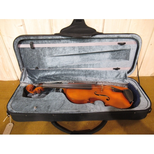 196 - David Dix viola in a fitted case, with a two piece 15 and 7/8in back, the handwritten label inscribe... 