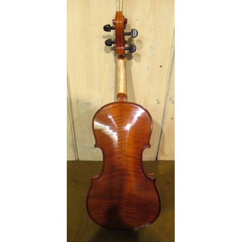 197 - Two Stentor student violins in fitted cases, together with another similar smaller
