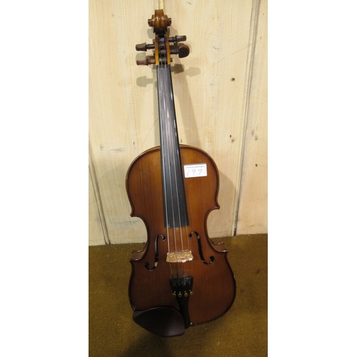 197 - Two Stentor student violins in fitted cases, together with another similar smaller