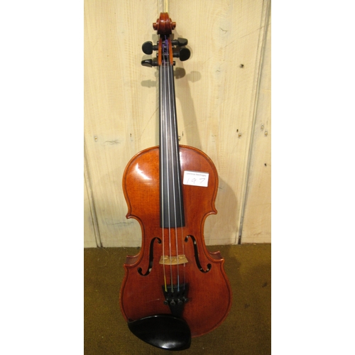 197 - Two Stentor student violins in fitted cases, together with another similar smaller
