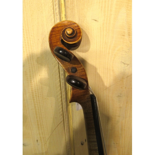 204 - After Giovanni Paulo Maggini violin with a 14.5in two piece back and German manufacturer's label
