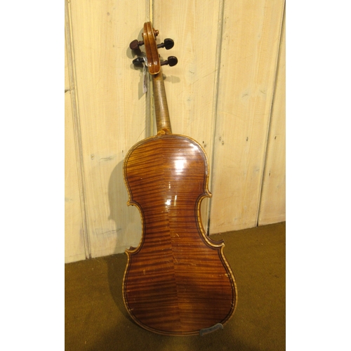204 - After Giovanni Paulo Maggini violin with a 14.5in two piece back and German manufacturer's label
