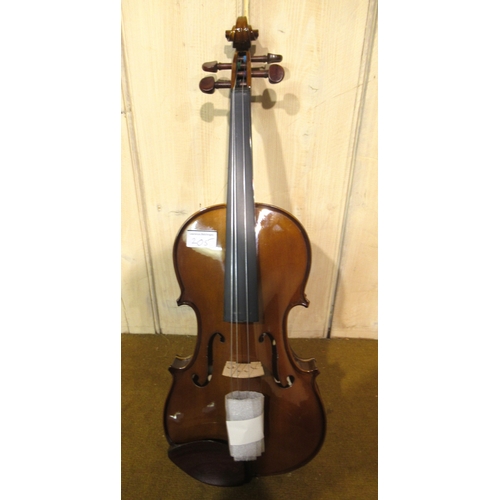 205 - Two full size violins by Stentor in fitted cases