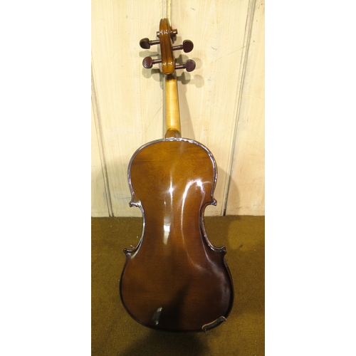 205 - Two full size violins by Stentor in fitted cases