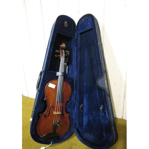 205 - Two full size violins by Stentor in fitted cases