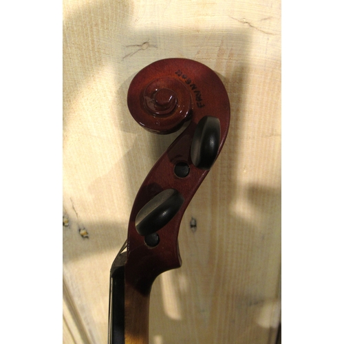 207 - Student quarter size violin in a fitted case, together with a 1/32nd scale violin by Stentor in fitt... 