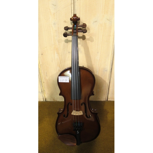 208 - Two quarter size student violins by Stentor, in fitted cases