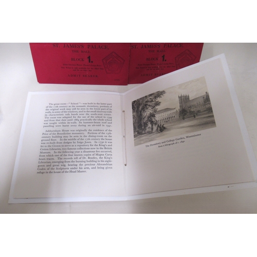 249 - Two tickets for the Coronation of Their Majesties, King George V and Queen Mary, 22nd June 1911, tog... 